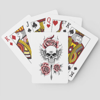 Rebel Wings: Skull & Roses Custom Playing Cards