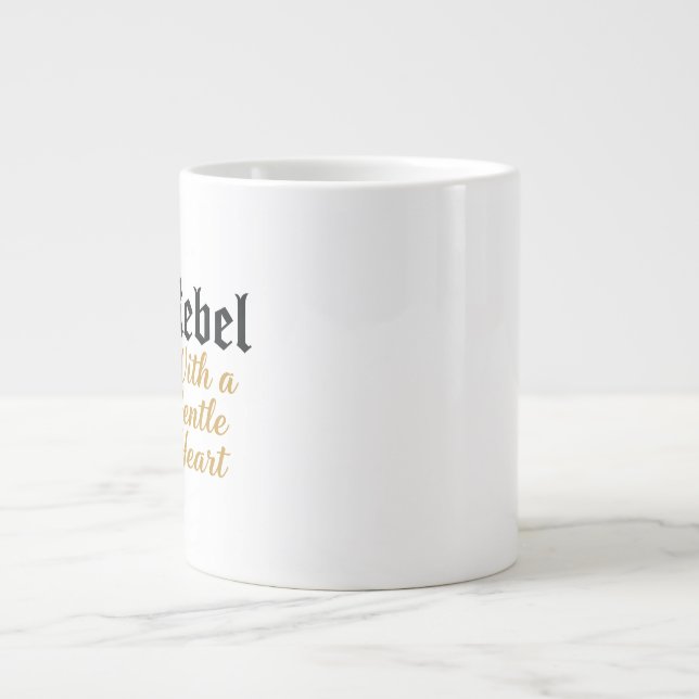 Rebel With a Gentle Heart Typography Specialty Mug (Front)
