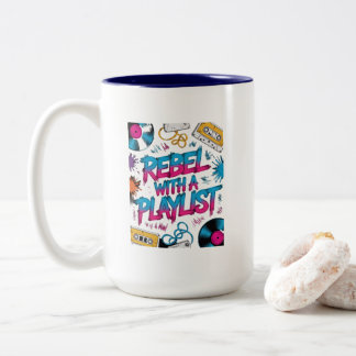 Rebel With A Playlist – Retro Music Lover Two-Tone Coffee Mug