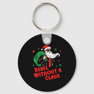 Rebel Without A Claus– Cool Santa Leather Jacket C Keychain