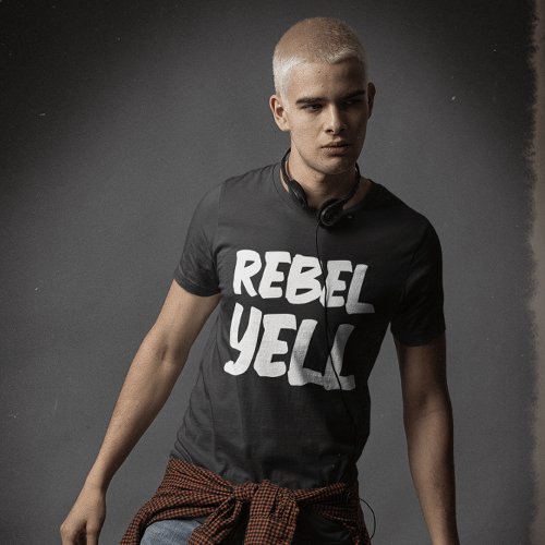 REBEL YELL 1980s VINTAGE MENS T_Shirt T_shirts