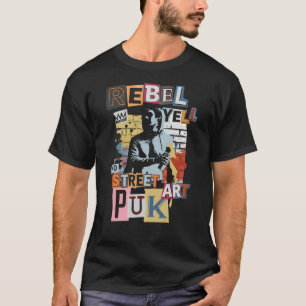 Rebel Yell Punk Street Art Graffiti Design T-Shirt