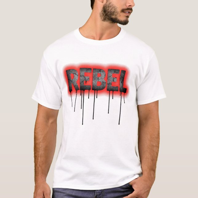 REBELDRIP Defiance in Red Echo T-Shirt (Front)
