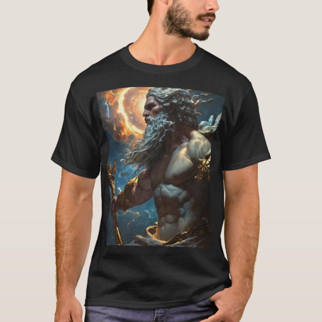 Rebellion of the Gods: Zeus’ Cosmic Uprising T-Shirt (Front)
