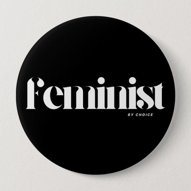 Rebellious Woman: Empowering Feminist Art Button (Front)