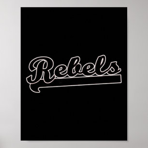 Rebels Soccer Flag Footll Sell Sketll T-ll Team Poster