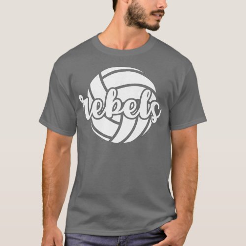 Rebels Volleyball Team Mascot School Spirit Game N T_Shirt