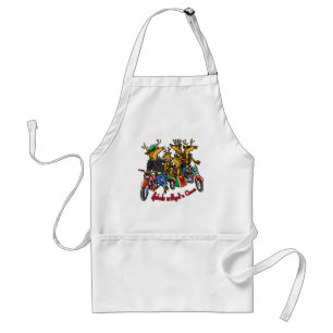 Rebels without a Claus Reindeer Holiday Cartoon Adult Apron