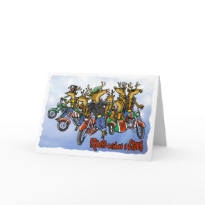 Rebels without a Claus Reindeer Holiday Cartoon Card