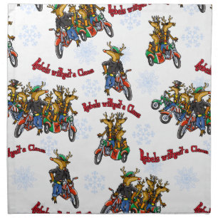 Rebels without a Claus Reindeer Silver Holiday Napkin