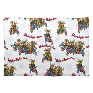 Rebels without a Claus Reindeer Silver Holiday Placemat