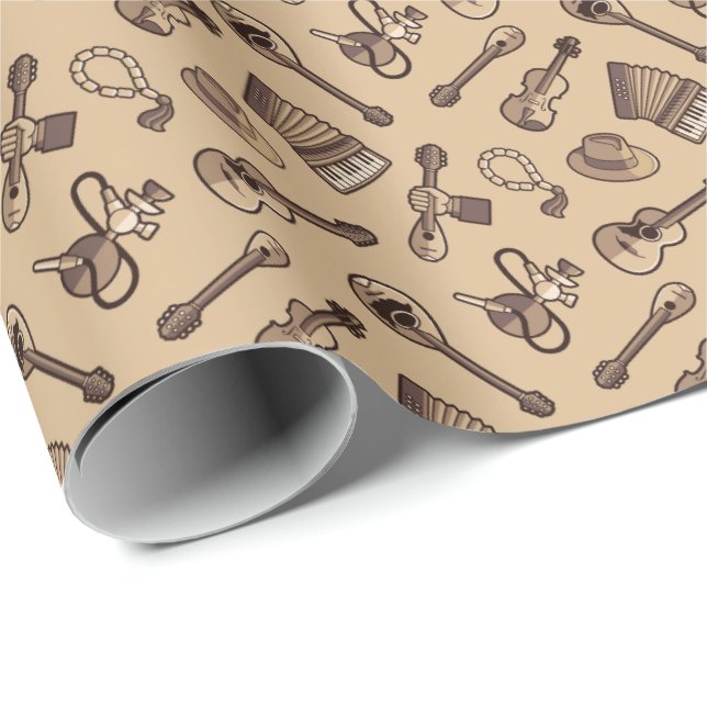 Rebetiko Pattern Wrapping Paper (Roll Corner)