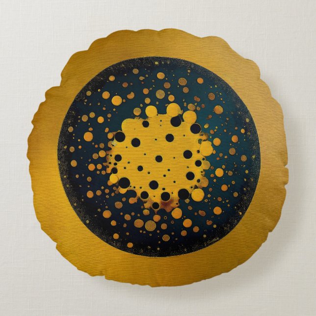 Rebirth – Abstract Circle Of Emergence Round Pillow (Front)