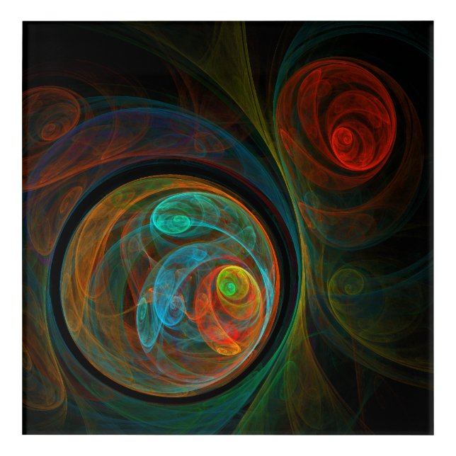 Rebirth Blue Abstract Art Acrylic Print (Front)