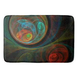 Rebirth Blue Abstract Art Bathroom Mat