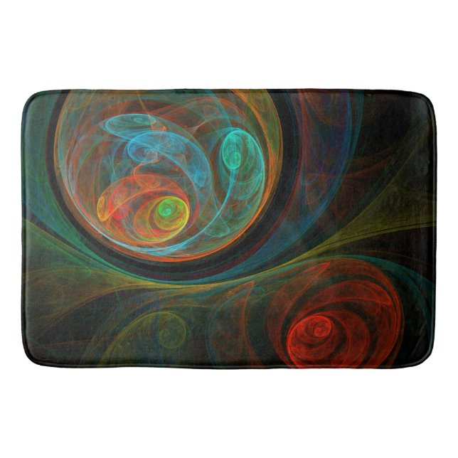 Rebirth Blue Abstract Art Bathroom Mat (Front)
