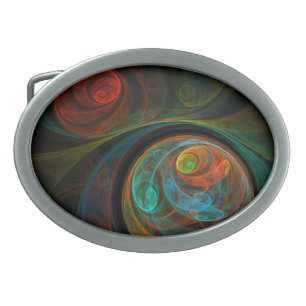Rebirth Blue Abstract Art Belt Buckle