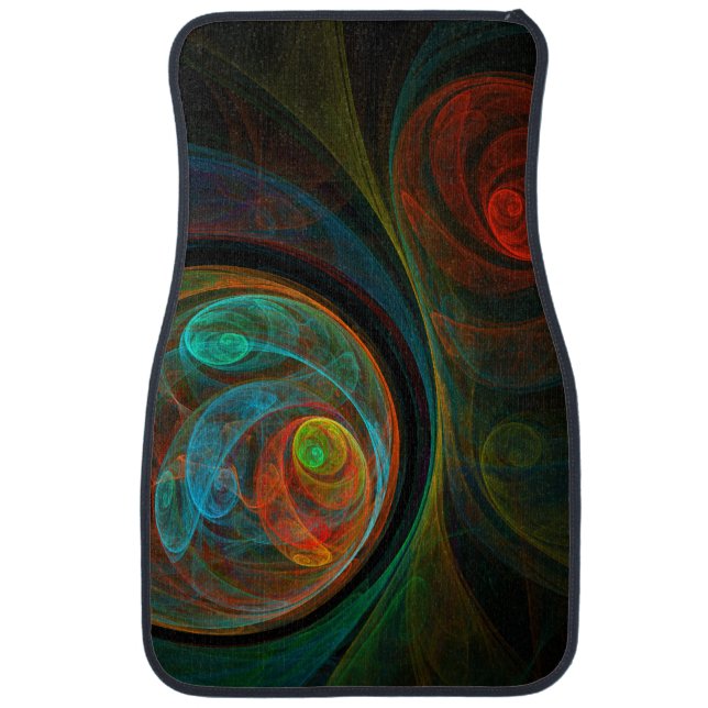 Rebirth Blue Abstract Art Car Floor Mat (Front)