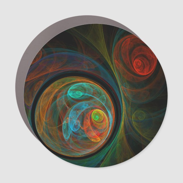 Rebirth Blue Abstract Art Car Magnet (Front)