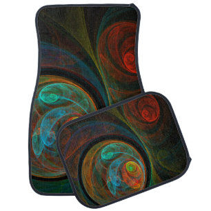Rebirth Blue Abstract Art Car Mat