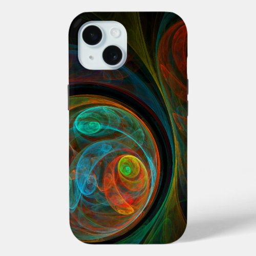 Rebirth Blue Abstract Art iPhone 15 Case