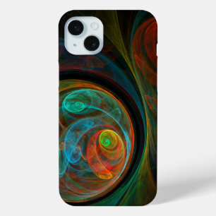 Rebirth Blue Abstract Art iPhone 15 Plus Case