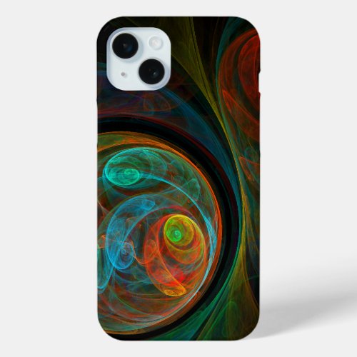 Rebirth Blue Abstract Art iPhone 15 Plus Case
