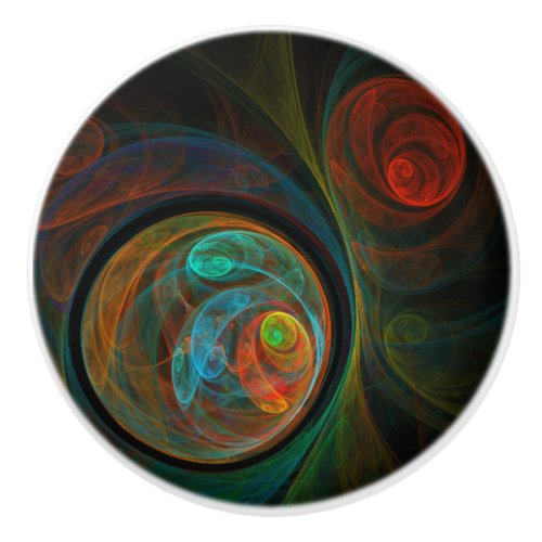 Rebirth Blue Abstract Art Ceramic Knob