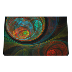 Rebirth Blue Abstract Art Desk Business Card Holder