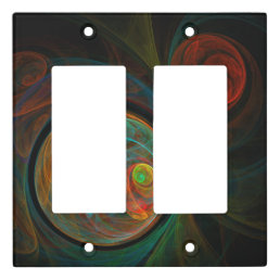 Rebirth Blue Abstract Art Double Rocker Light Switch Cover