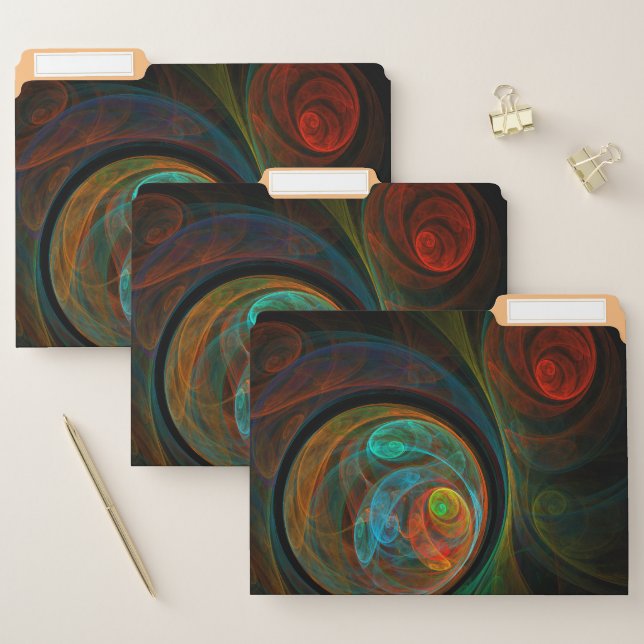 Rebirth Blue Abstract Art File Folder (Set)
