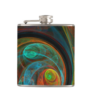 Rebirth Blue Abstract Art Flask