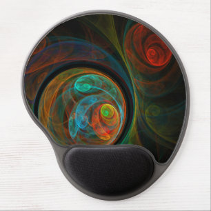 Rebirth Blue Abstract Art Gel Mousepad