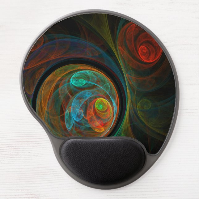 Rebirth Blue Abstract Art Gel Mousepad (Front)