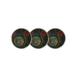 Rebirth Blue Abstract Art Golf Ball Marker