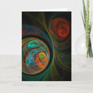 Rebirth Blue Abstract Art Greeting Card