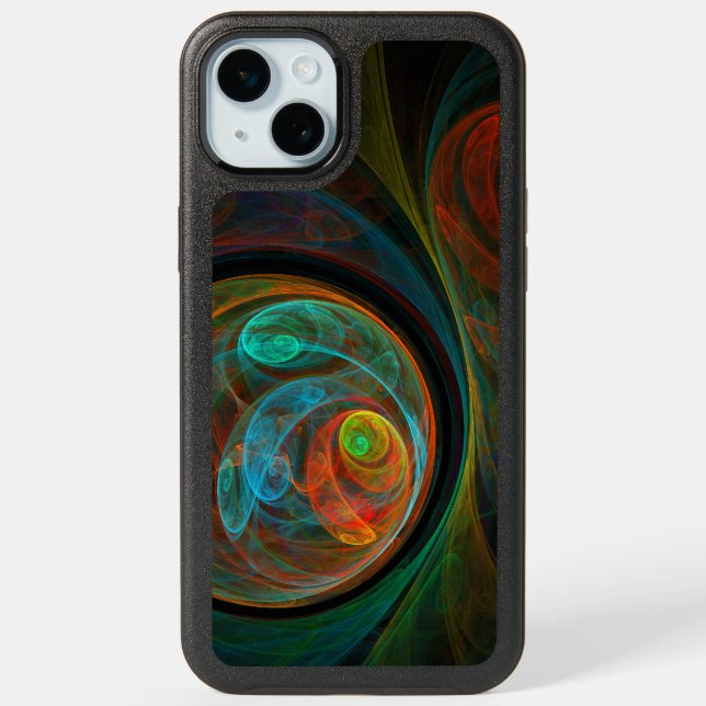 Rebirth Blue Abstract Art iPhone 15 Plus Case (Back)