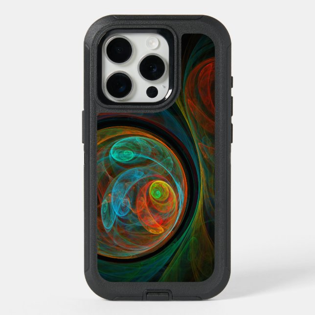 Rebirth Blue Abstract Art iPhone 15 Pro Case (Back)