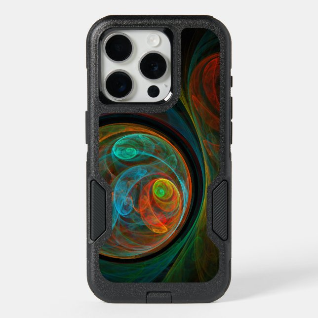 Rebirth Blue Abstract Art iPhone 15 Pro Case (Back)