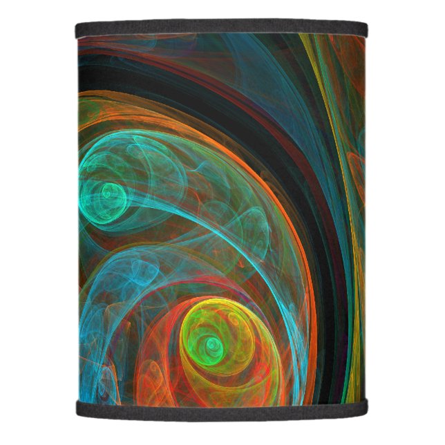 Rebirth Blue Abstract Art Lamp Shade (Front)