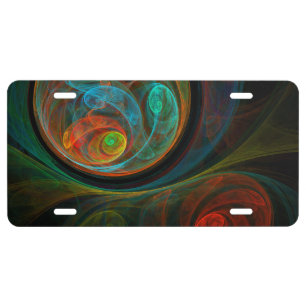 Rebirth Blue Abstract Art License Plate