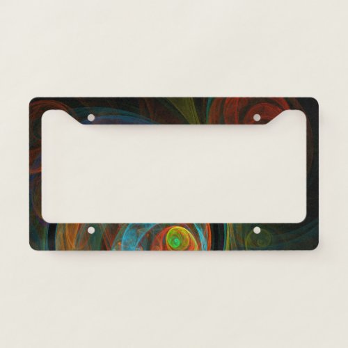 Rebirth Blue Abstract Art License Plate Frame