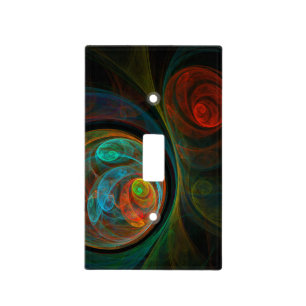 Rebirth Blue Abstract Art Light Switch Cover