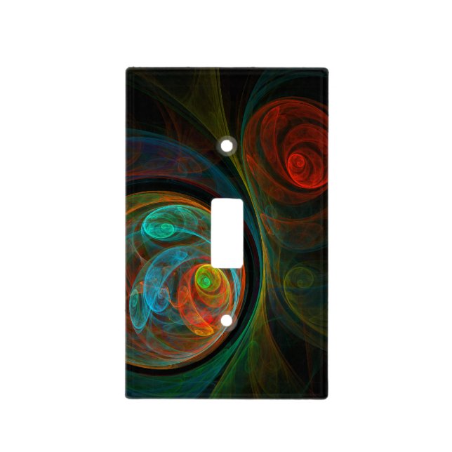 Rebirth Blue Abstract Art Light Switch Cover (Front)