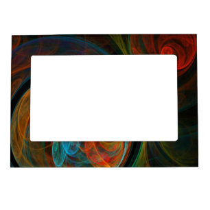 Rebirth Blue Abstract Art Magnetic Photo Frame