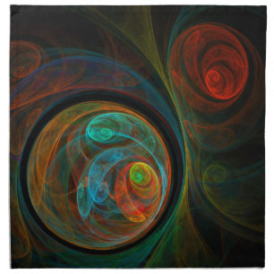 Rebirth Blue Abstract Art Napkin