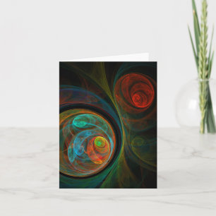 Rebirth Blue Abstract Art Note Card
