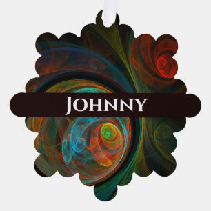 Rebirth Blue Abstract Art Ornament Card