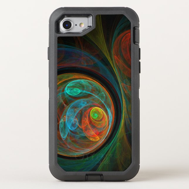 Rebirth Blue Abstract Art Otterbox iPhone Case (Back)