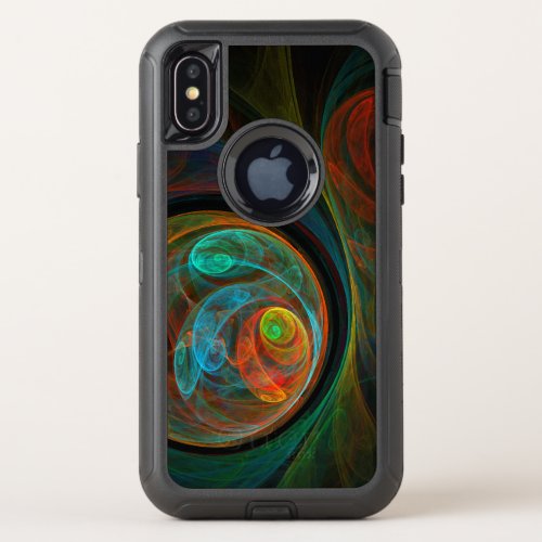 Rebirth Blue Abstract Art OtterBox Defender iPhone X Case